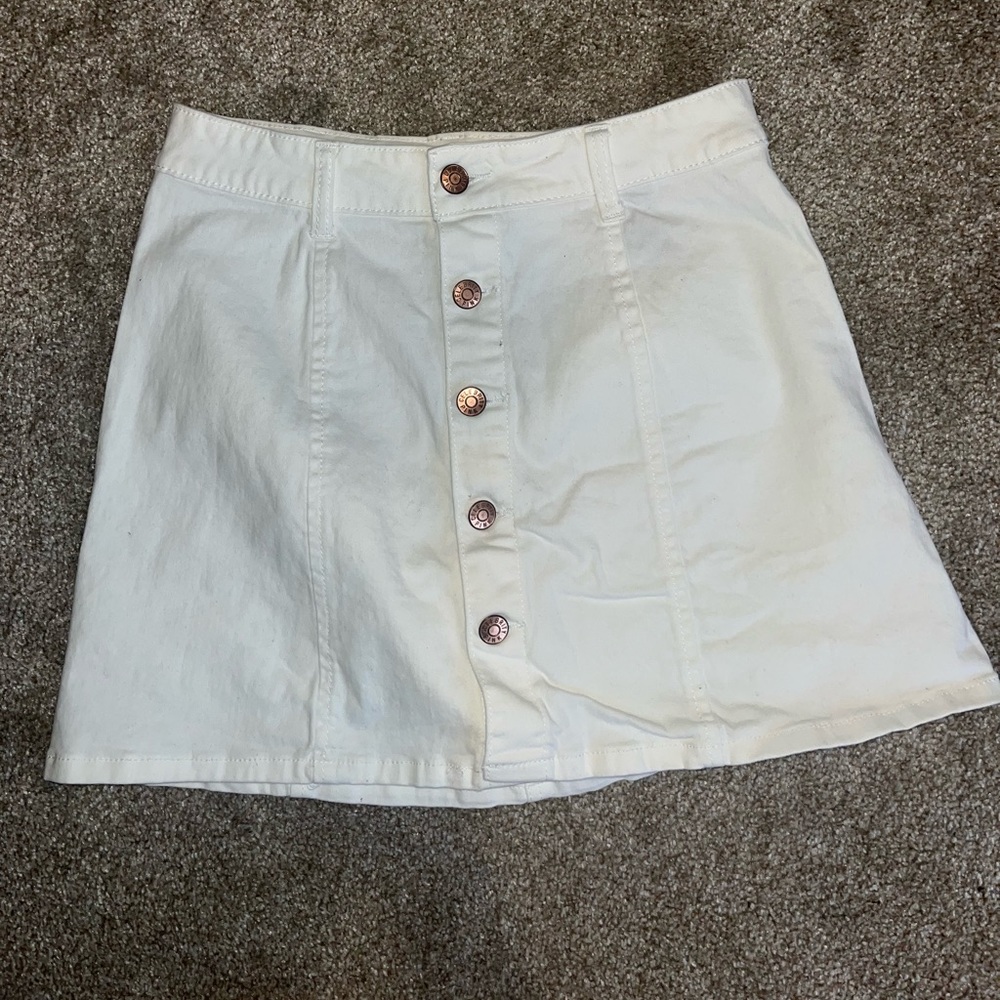 White Jean Skirt